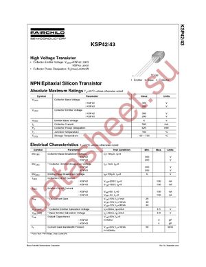 KSP43TA datasheet  